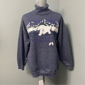 COTTON GINNY polar bear graphic women’s vintage sweatshirt one size